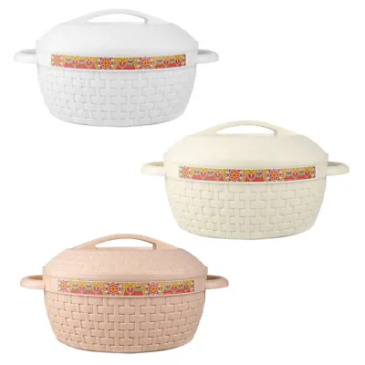 £24.99 • Buy Hot Pot Food Warmer Insulated Serving Casserole Double Wall Dish Wicker Thermal