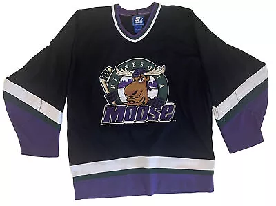 Vtg Minnesota Moose Starter IHL Hockey Jersey Large Blank • $100