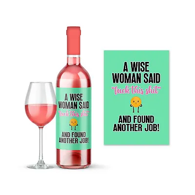 £3.50 • Buy Funny Wine Bottle Label Sticker New Job Leaving Colleague Good Luck Jokes WLS94