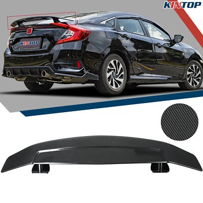$55.19 • Buy 52.3  Universal Car Rear Trunk Spoiler Wing Carbon Fiber Sport Style W/ Adhesive