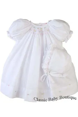 NWT Petit Ami White Multi Smocked Daygown 2PC Preemie Baby Girls Bishop Dress • $30.39