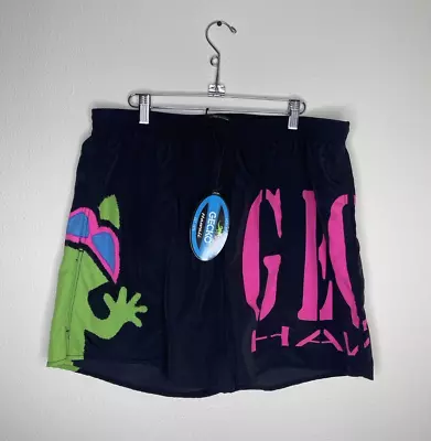 Vintage 1980s Gecko Hawaii GHV07 Print Happy Shorts Drawstring Size XXL • $34.99