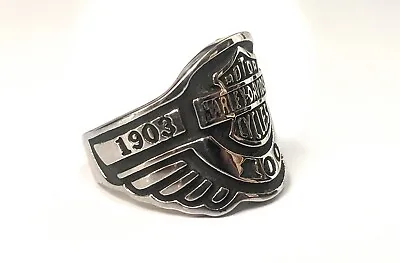 Size 12 Men's Harley Davidson Motorcycle 100th Anniversary Stainless Steel Ring • $34.99