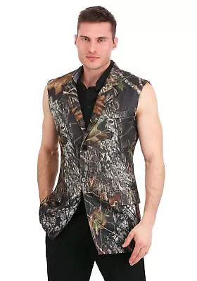 Plus Size Men's Mossy Oak Sleeveless Tuxedo Jacket • $66.98