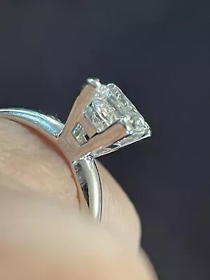 Ladies 14k White Gold 1.02 Carat Princess Cut Diamond Solitare Ring • $1675