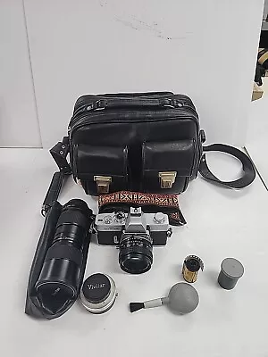 Minolta SRT 101B Working 35mm Camera W/ Marsand Bag And Accessories  • $75