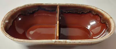 Vintage McCoy Pottery 7038 Divided Oval Serving Dish Brown Drip Edge • $38