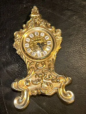 Antique Mouthe Clock In Brass Yellow Color Parts Or Repair.. • $45