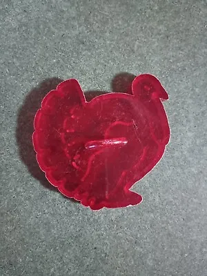 $4.99 • Buy Vintage Red Plastic Cookie Cutter - Tom Turkey Fall Thanksgiving Left Face 