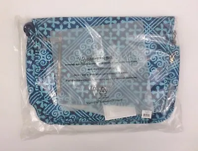 Vera Bradley Laptop Messenger Cuban Tiles Bag Crossbody Travel College Blue NEW • $57.99