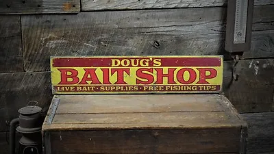 Custom Bait Shop Lake House Sign - Rustic Hand Made Vintage Wooden • $54