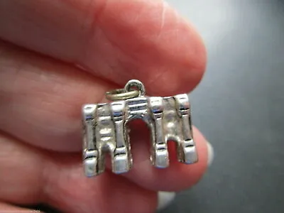 Vintage Silver Charm English Sterling London Marble Arch Bracelet Fob Pendant Uk • $12.99