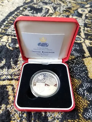 United Kingdom 5 Pounds 1997 Silver Proof - Golden Wedding Anniversary • $59.99