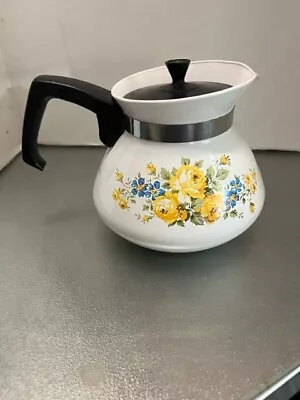 Vintage RARE Corning Ware  Lancaster Rose 6 Cup Coffee / Tea Pot Great Condition • $39.99