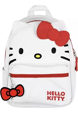 Hello Kitty Signature Bow Face And Cinnammon Ear Design Faux Leather Backpack • $34.99