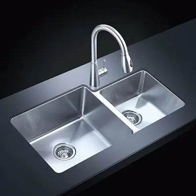 34 X 18  16G 2-Bowl Offset Stainless Steel Sink AFA Stainless Steel Kitchen Sink • $165