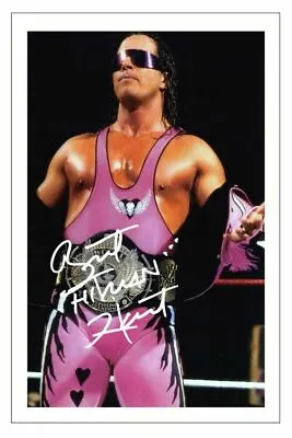 $5 • Buy BRET THE HITMAN HART Signed Autograph PHOTO 6x4 Print WWE WRESTLING