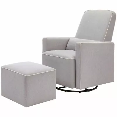 DaVinci Olive Glider And Ottoman In Gray Fabric • $404