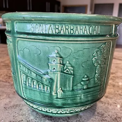 Wonderful 8.25” X 9.875” Weller Pottery Jardiniere With California Missions • $950