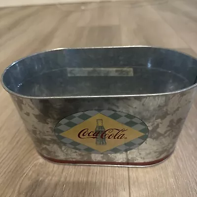 Coca Cola Ice Bucket Galvanized Metal Tin Ice Tub Vintage • $13