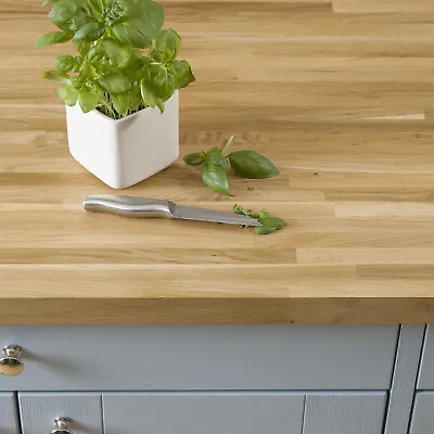 £54.93 • Buy Solid Oak Worktop 40mm Thick 2M 3M 4M, Mixed Stave Oak Kitchen Worksurface