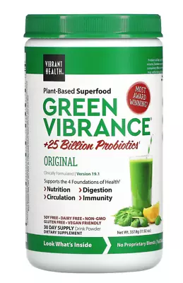 $43.99 • Buy Vibrant Health GREEN VIBRANCE Original 25 Billion Probiotics 11.92oz 30 Servings