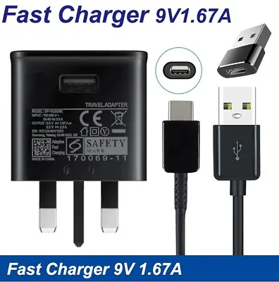 Fast Charger Adapter Plug & 2M USB Charging Cable For Samsung Galaxy Phones Lot • £7.49