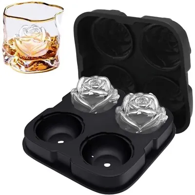 Large Silicone Ice Cube Tray Mold Giant DIY Ball Maker Square Round Tray Mould • £5.10
