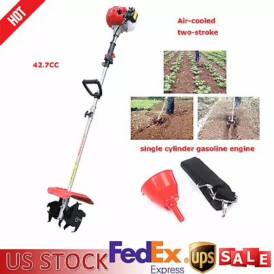 42.7CC 2 Stroke Mini Gas Powered Tiller Cultivator Rototiller Garden Farm Tiller • $127.30