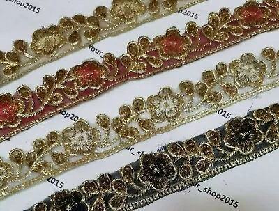 £2.25 • Buy 1 Yard Beautiful Embroidered Pattern Lace Trimming Ribbon Net Wedding Dress