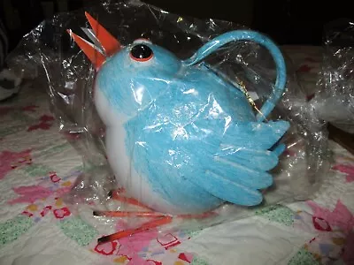 Metal Blue Bird Whimsical Watering Can New In Box 8  Tall Unused • $29