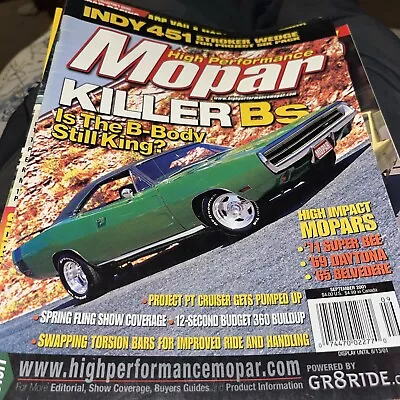 HIGH PERFORMANCE MOPAR  Magazine Sept 2001’71 SUPER BIRD ‘69 Daytona   T-119 • $7.99