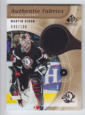 2005-06 UD SP GAME USED MARTIN BIRON JERSEY /100 GOLD Authentic Fabrics Sabres • $10.90
