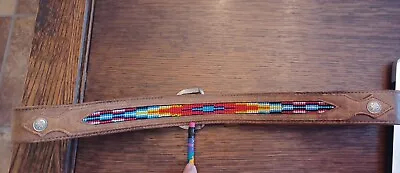 Vgt Indian Leather Belt With Beautiful Bead Work • $59