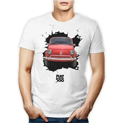 $9.67 • Buy T-Shirt Shirt Tshirt Fiat 500 Wall Crash Vintage Retro Man Woman