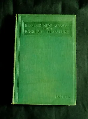 £10 • Buy Representative Passages From English Literature By W.H. Hudson