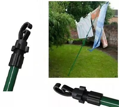 2 X 2.2M HEAVY DUTY TELESCOPIC WASHING LINE PROP EXTENDING SUPPORT CLOTHES Metal • £8.49