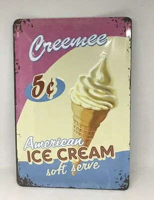 Ice Cream Tin Metal Embossed Sign BAR PUB CAFE 20 X 30 CM Licensed • $35