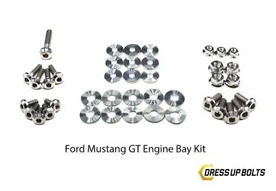 Dress Up Bolts For Mustang GT 5.0L 15-17 Titanium Full Engine Bay Kit Polished • $203.49