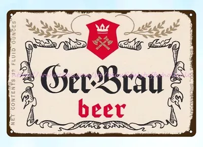 1930s Ger-Brau BEER Columbia Brewing Co. Shenandoah PA Tin Sign Bar Club Home • $18.89