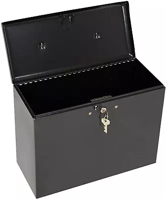 $36.22 • Buy Locking File Box Security Portable Metal Steel Folder Storage Office Key Lock On