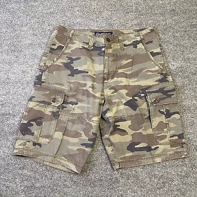 American Eagle Camo Cargo Shorts Mens Size 34  Green Woodland Longboard Ripstop • $22