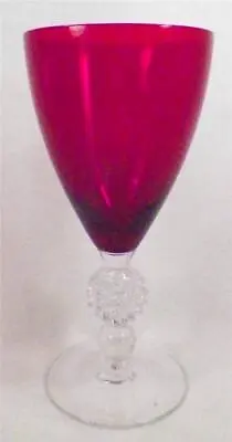 Ruby Golf Ball Water Goblet Stem Morgantown Elegant Glass 7643 Vintage • $84.99