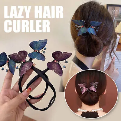 $0.99 • Buy Women Lazy Hair Curler Butterfly Twisting Hair Clip Pin Bun Maker Accessories