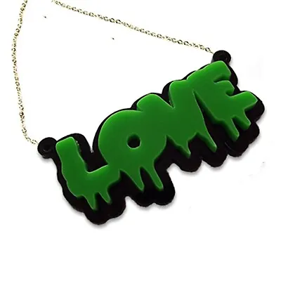 Personalised Creepy Font Name Necklace Double Layer Custom Laser Cut Acrylic • £20.99