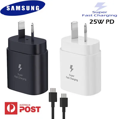 For Samsung Galaxy S23 S22 S21 Ultra + Genuine25W Super Fast Charger Plug Cable • $22.79
