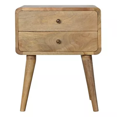 Scandinavian Style Curved Oak Bedside Table Mid Century Modern Nordic Danish • £165.99