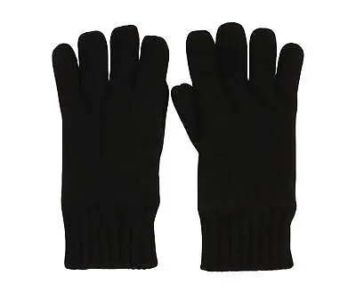 UGG 301776 Knit Gloves With Conductive Tech Leather Palm Patch Black LG-XL • $55.25