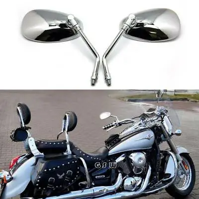 Chrome Motorcycle Mirrors 10MM For KAWASAKI Vulcan VN 2000 1600 1500 900 800 500 • $25.65