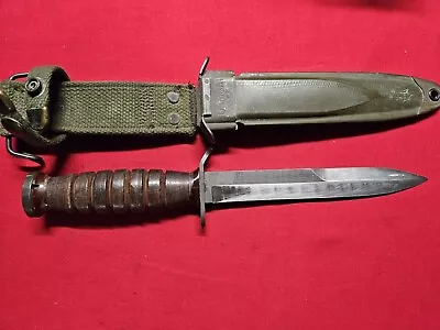 Original U.S. WWII M3 Knife Fighting Knife W/ Scabbard. Unmarked.  • $325.50